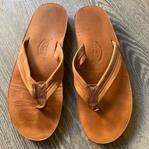 Rainbow Sandals Men's Leather Double Layer with Arch Wide Strap